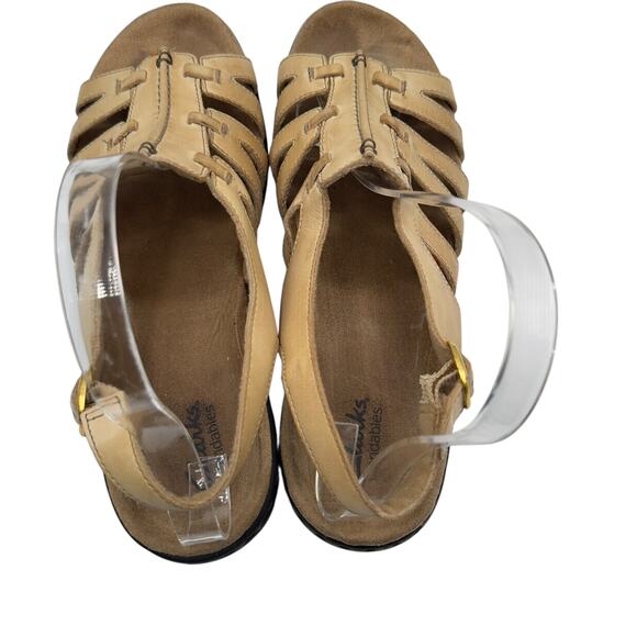 Clarks Women's Beige Bendables Leather Strappy Sandals Size 9M - Picture 6 of 11